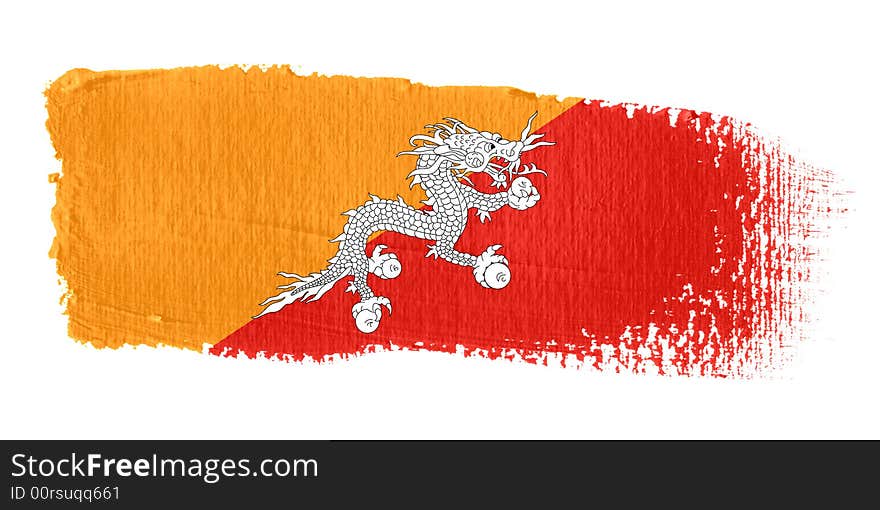 Brushstroke Flag Bhutan