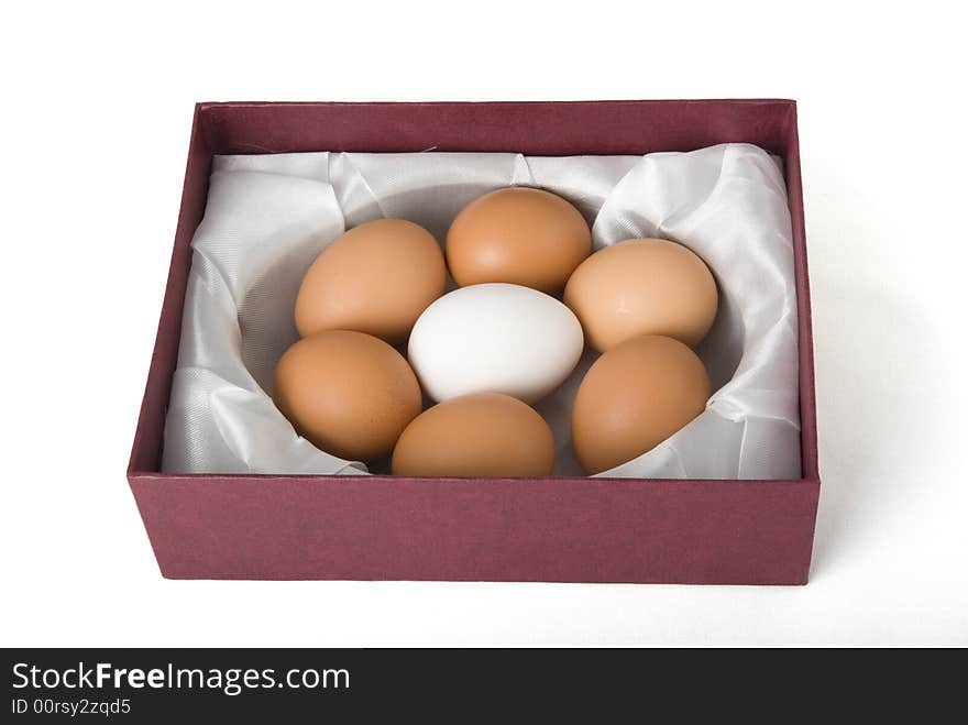 Eggs in box. Photo make in the light box. Camera Pentax k10d. Eggs in box. Photo make in the light box. Camera Pentax k10d