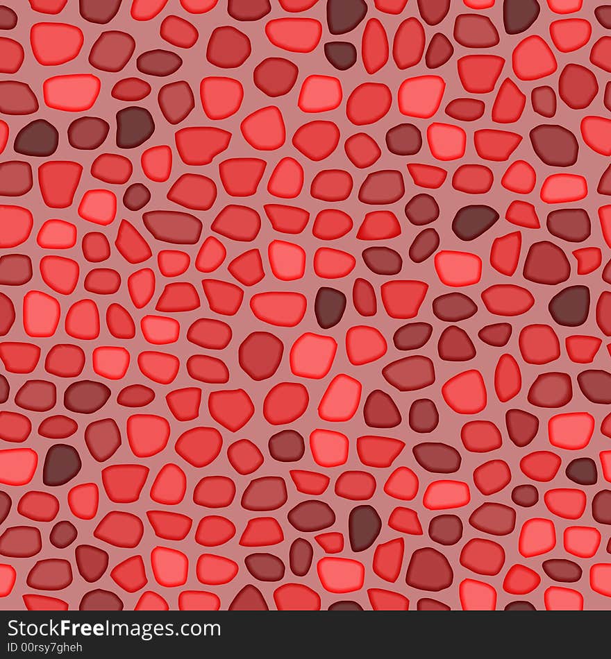 Wall with red stones. Seamless pattern