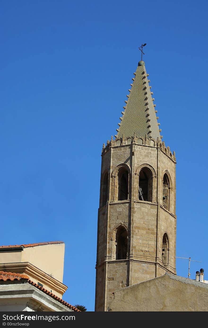 Belltower of church in Alghero