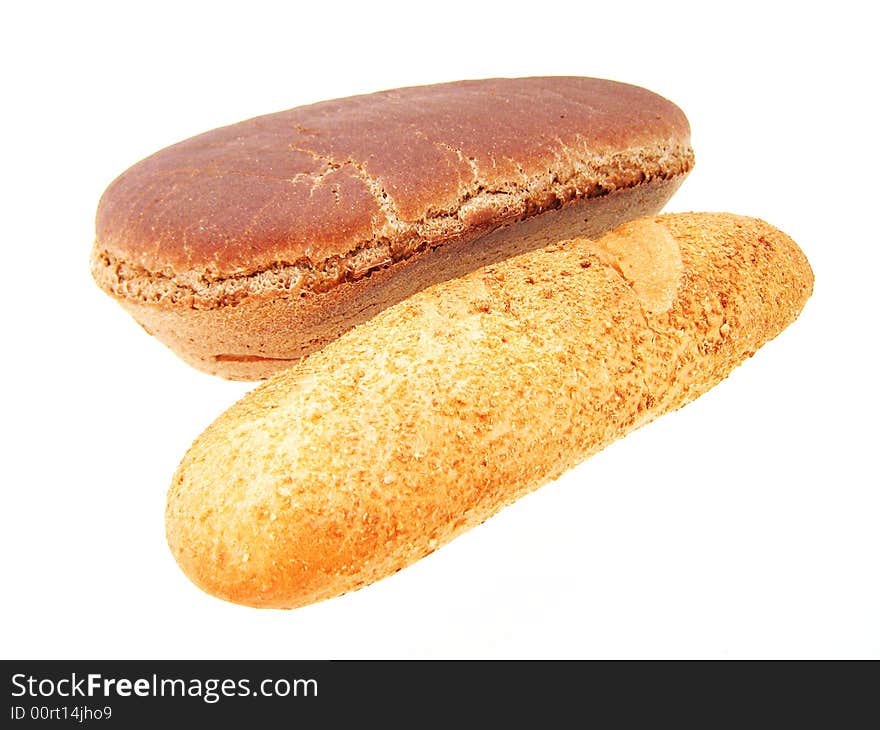 Bread on the white background