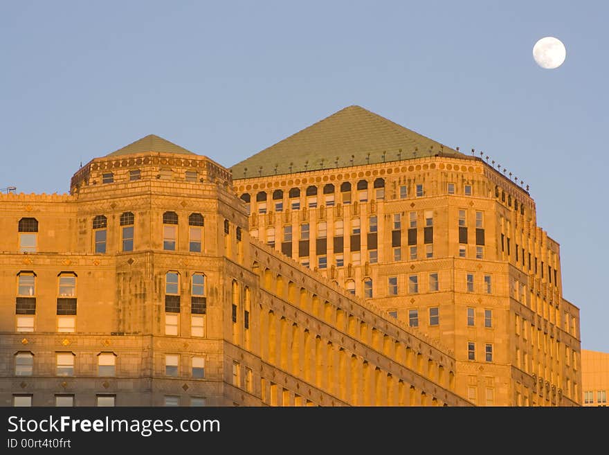 Moon over Merchandise Mart