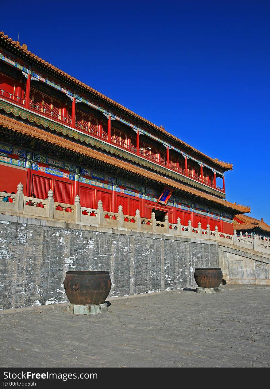 The historical Forbidden City Museum in the center of Beijing. The historical Forbidden City Museum in the center of Beijing