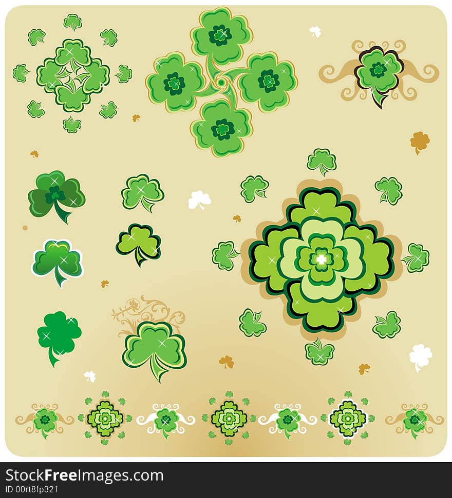 Design elements for St. Patrick's Day, vector illustration.
To see similar illustrations please visit my gallery. Design elements for St. Patrick's Day, vector illustration.
To see similar illustrations please visit my gallery