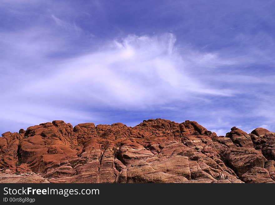 Red rock under blue sky 2. Red rock under blue sky 2