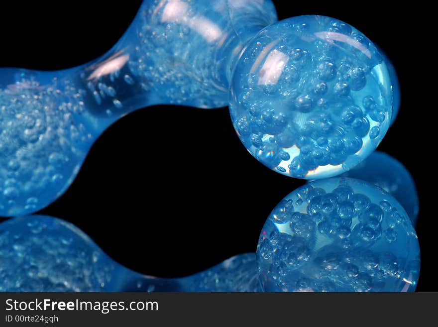 The blue abstract shape with bubbles inside 2. The blue abstract shape with bubbles inside 2