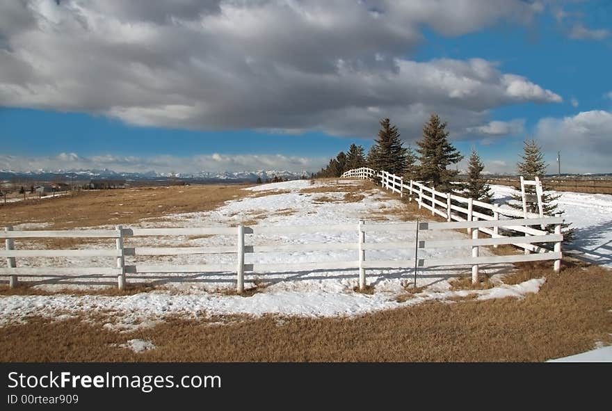 Farm near Cochrane, Alberta, Canada. Farm near Cochrane, Alberta, Canada