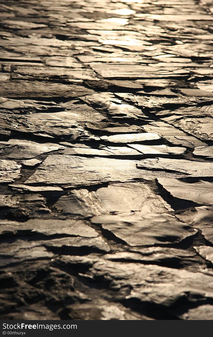 Portrait photo of flagstones at sunset. Portrait photo of flagstones at sunset