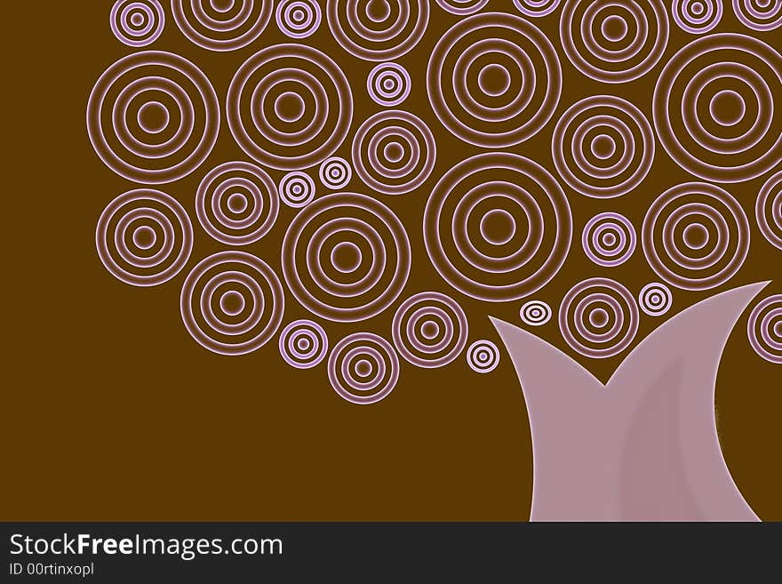 A simple illustration of a tree with various colored backgrounds. A simple illustration of a tree with various colored backgrounds