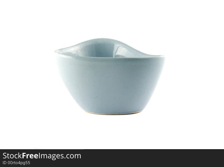 Empty Blue Bowl Isolated