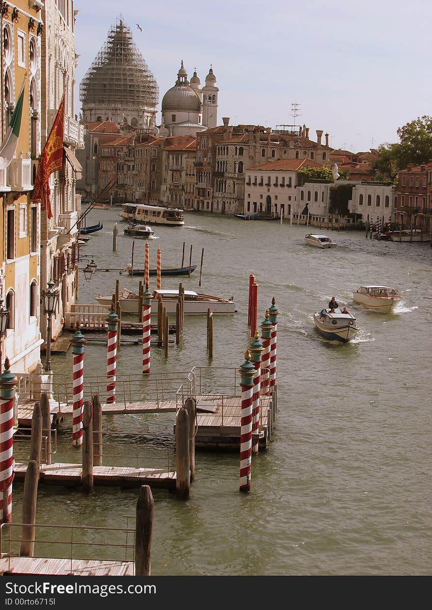 Canale Grande in Venice, with palaces and boats