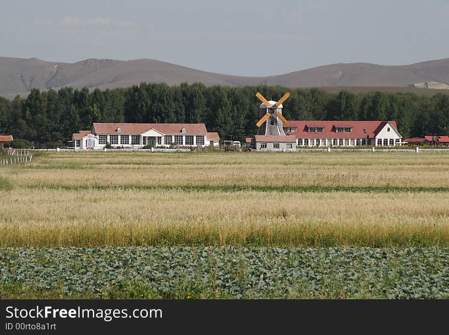 The beautiful farmland and mountain in North China