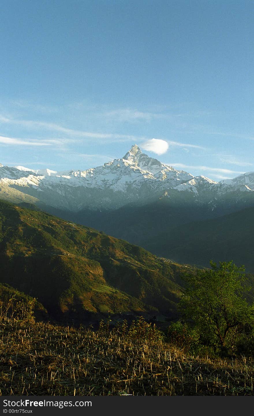 This picture can appear the vertical range of Mt.Annapurna. I cost one day to arrive here from Pokhara. no ps. photo by canon eos 3 kodak 100 scan by nikon coolscan v ed. This picture can appear the vertical range of Mt.Annapurna. I cost one day to arrive here from Pokhara. no ps. photo by canon eos 3 kodak 100 scan by nikon coolscan v ed