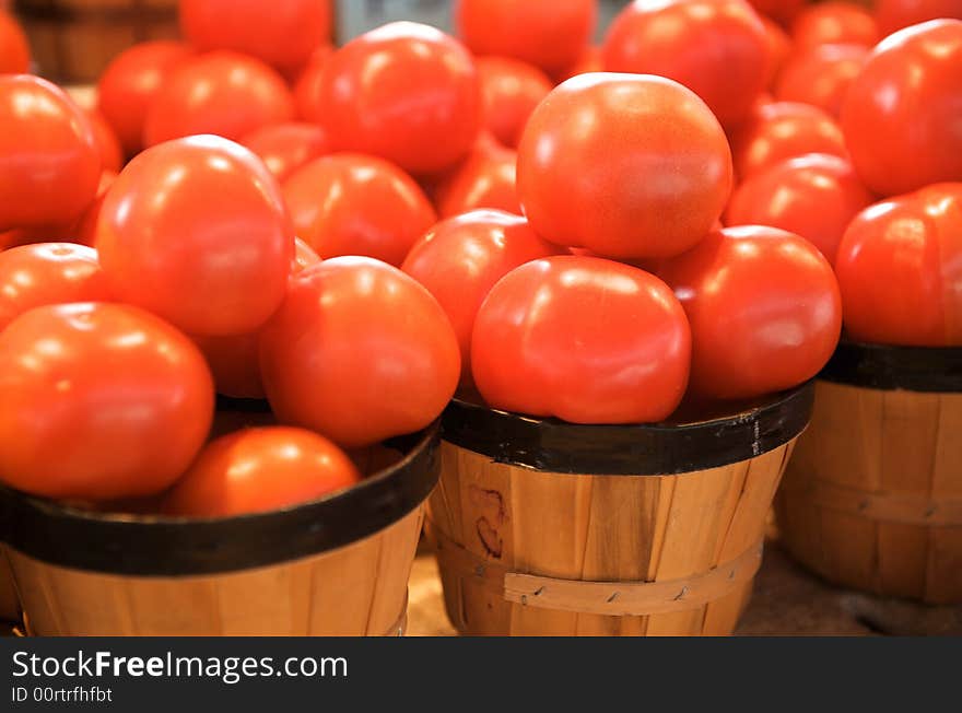 Tomatoes for sale on a market stall