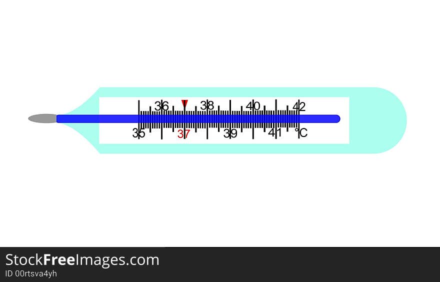 Handmade illustration of a thermometer. Handmade illustration of a thermometer