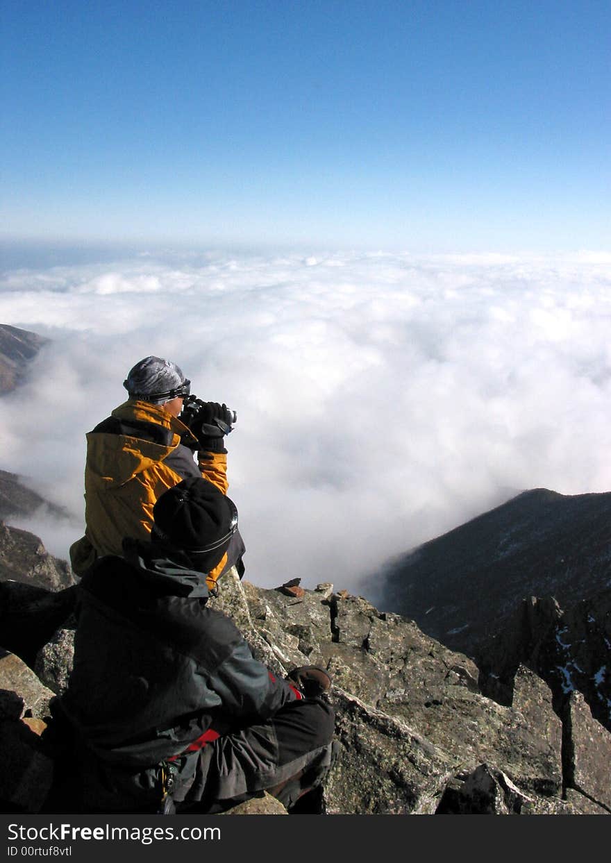 This photo was taken at the top of Mt.Taibai, Shaanxi Province, China in Jan 2006. this peak is the highest site of the Shanxi province at an altitude of about 3,700 metres (12,140 feet) high.