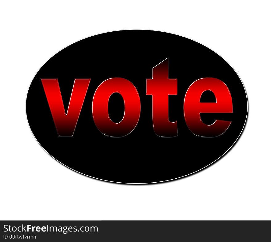 An illustration of a red colored voting badge. An illustration of a red colored voting badge.