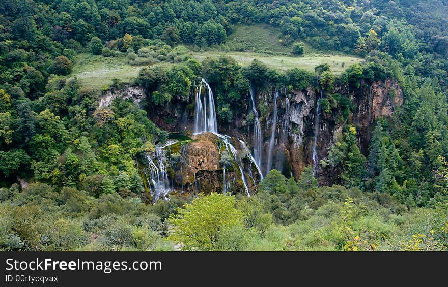 The waterfall from holl of mountain