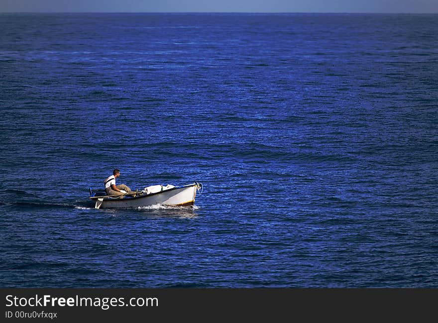 Fishing boat in the ocean