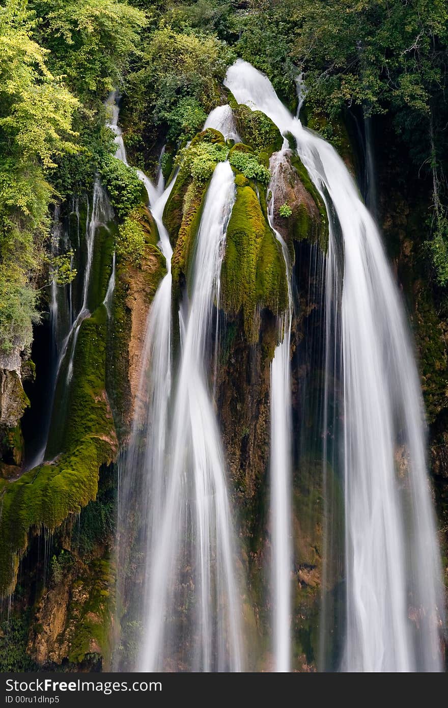 The waterfall from holl of mountain