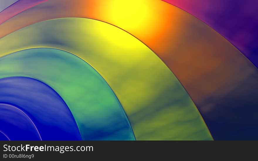 A close up of an illustration of a rainbow. A close up of an illustration of a rainbow.