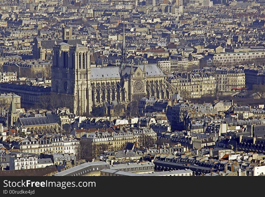 France, Paris; sky city view