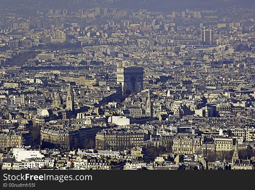 France, Paris; sky city view