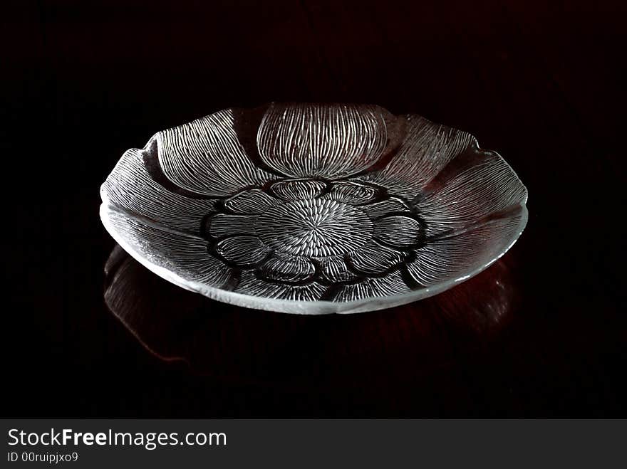 a engraved glass tray