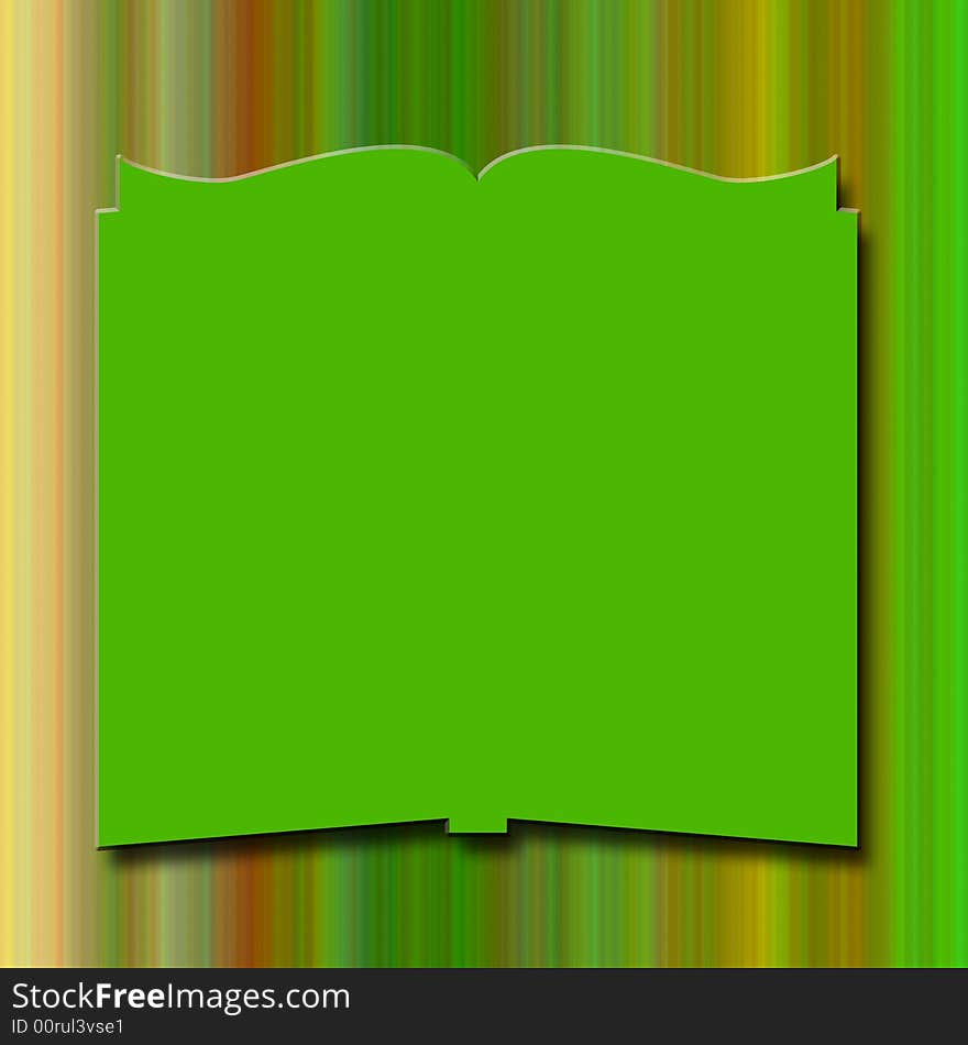 Lined green gradient background with open book overlay in solid gree. Lined green gradient background with open book overlay in solid gree