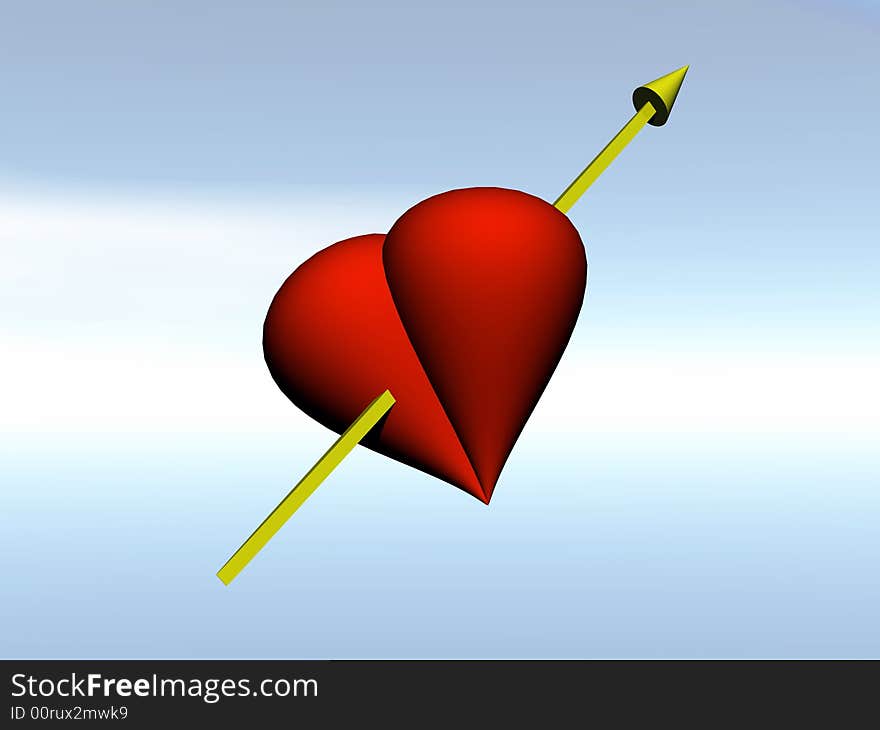 The red heart with arrow