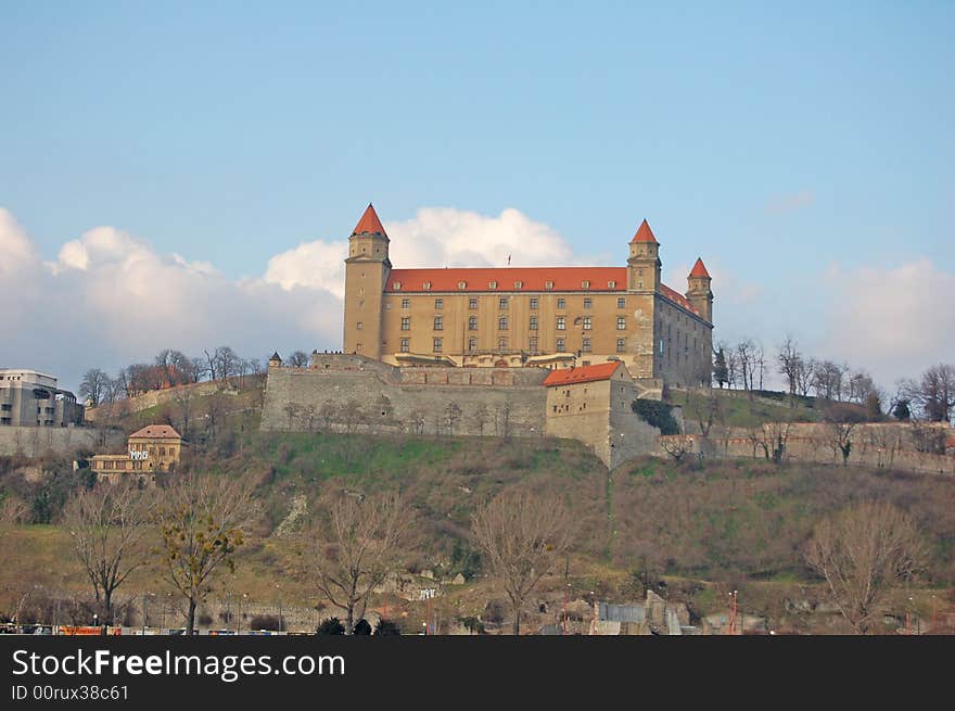 View on Bratislava Castle from the other side of Danube