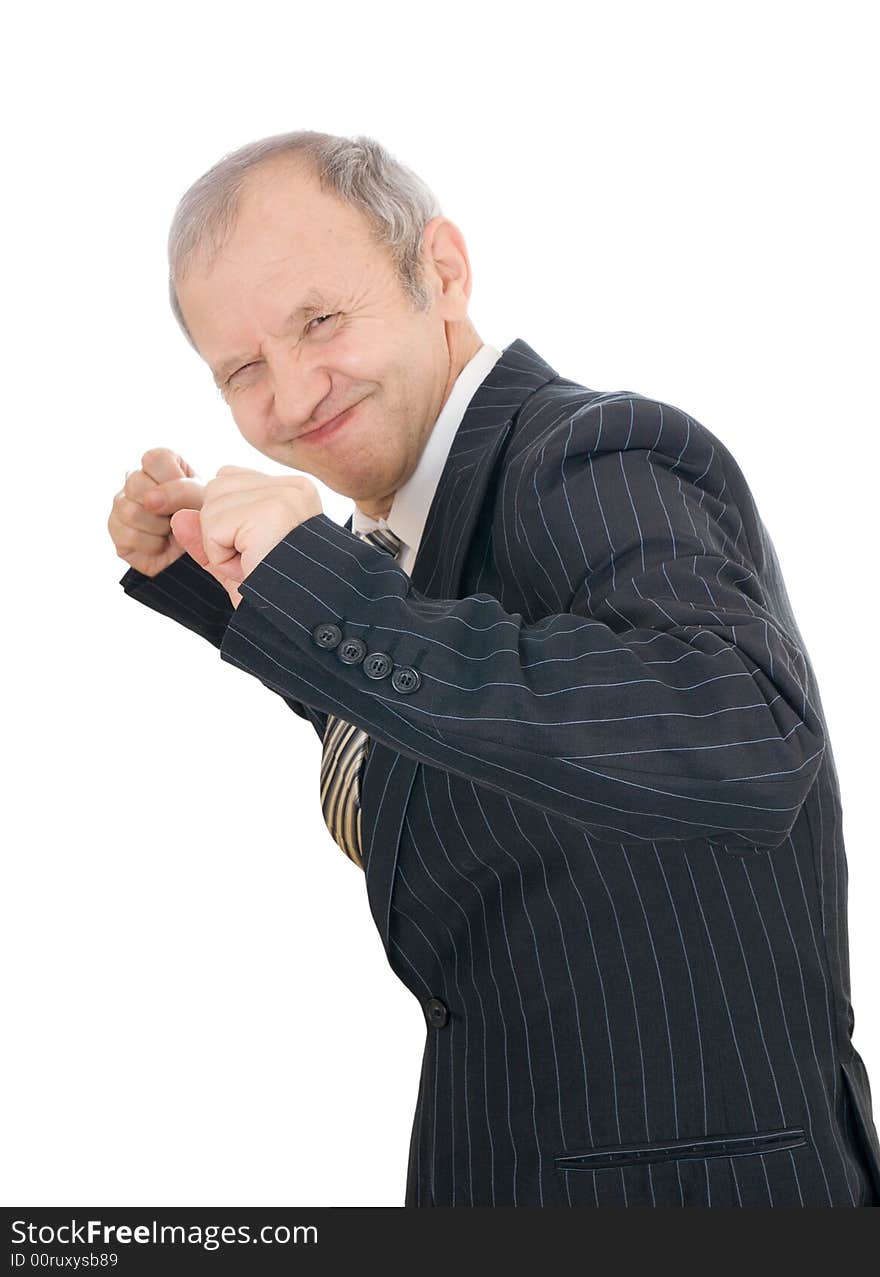 The businessman isolated on a white background