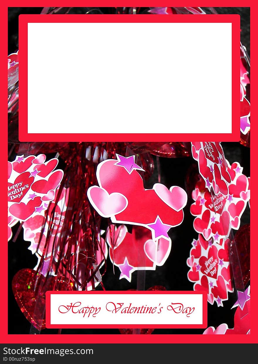 A digital picture frame for valentines day with a valentines decoration and a black background. A digital picture frame for valentines day with a valentines decoration and a black background.