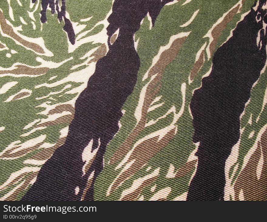 Image of cloth printed with military camouflage pattern. Image of cloth printed with military camouflage pattern