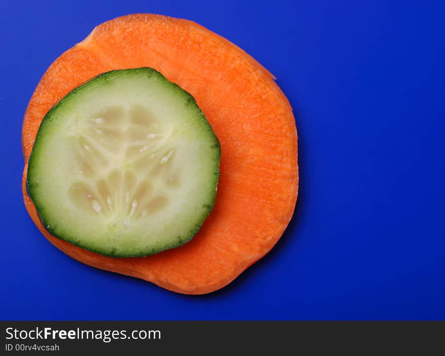 Abstract carrots and cucumber