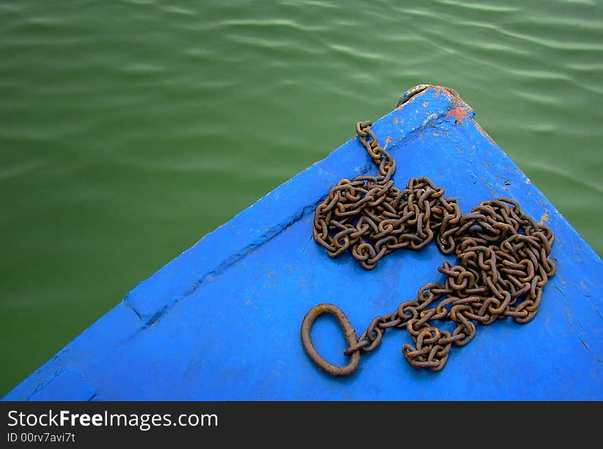 Detail of boat with chain. Detail of boat with chain