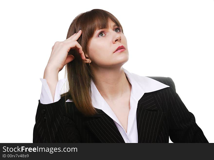 Business woman isolated on white background