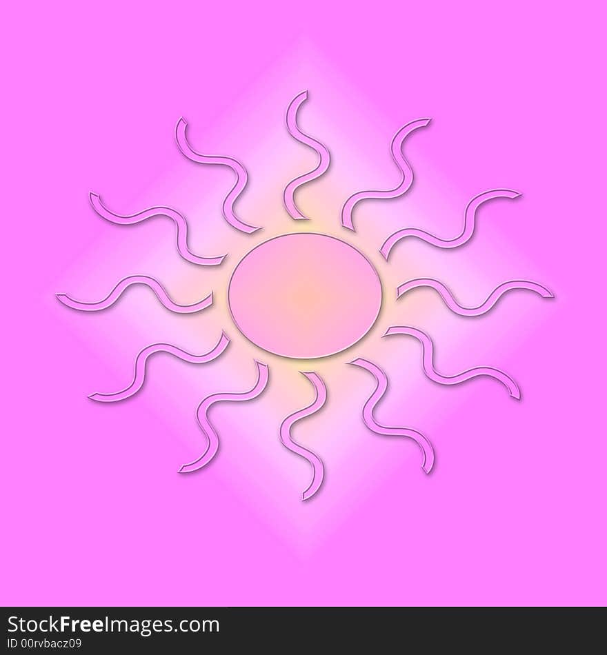 Pink Background With Sunburst