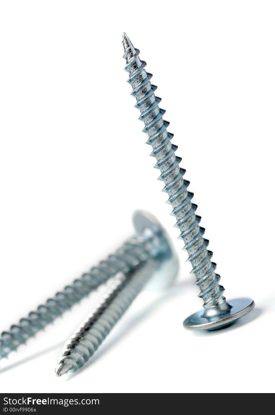 Screw. A set of screws isolated on a white background. Screw. A set of screws isolated on a white background