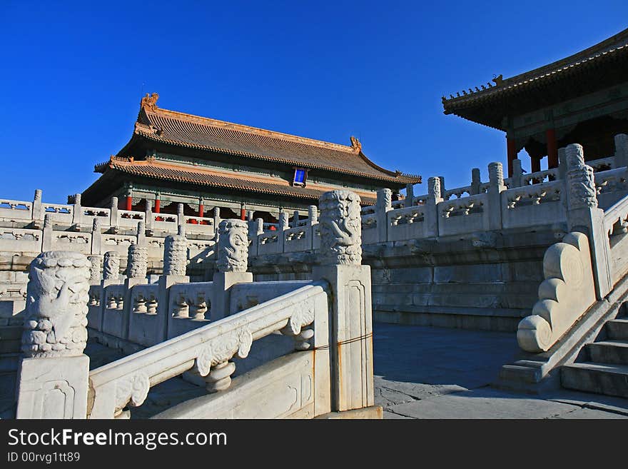 The historical Forbidden City Museum in the center of Beijing. The historical Forbidden City Museum in the center of Beijing