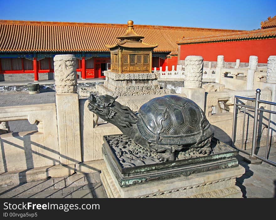 The historical Forbidden City Museum in the center of Beijing. The historical Forbidden City Museum in the center of Beijing