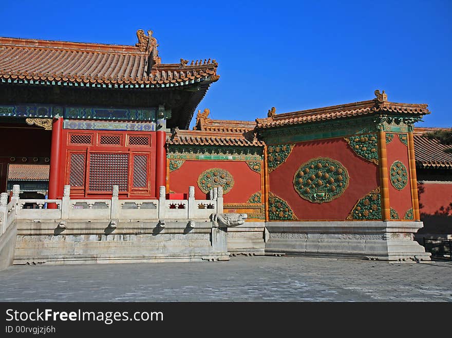 The historical Forbidden City Museum in the center of Beijing. The historical Forbidden City Museum in the center of Beijing