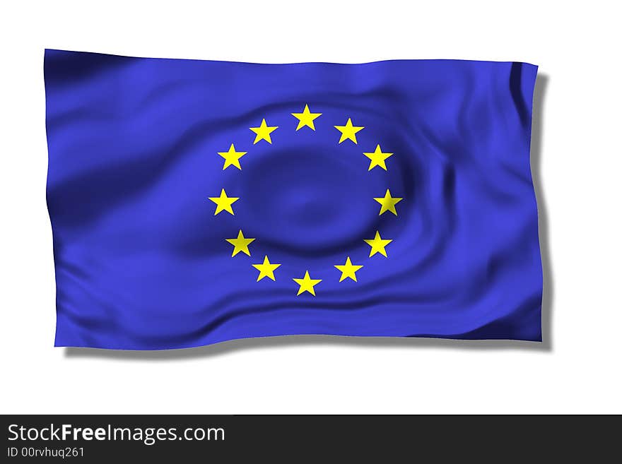 Euroflag with stars on the wind