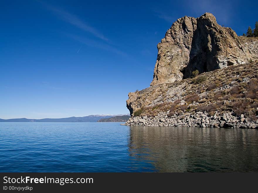 Lake Tahoe with clouds over it. Lake Tahoe with clouds over it