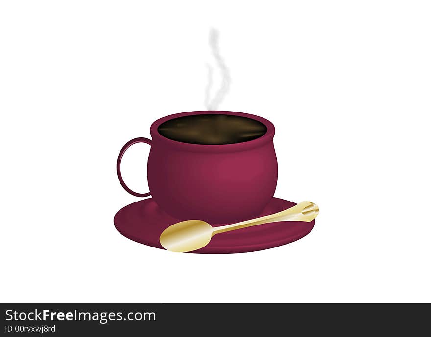 Illustration of espresso coffee on white background