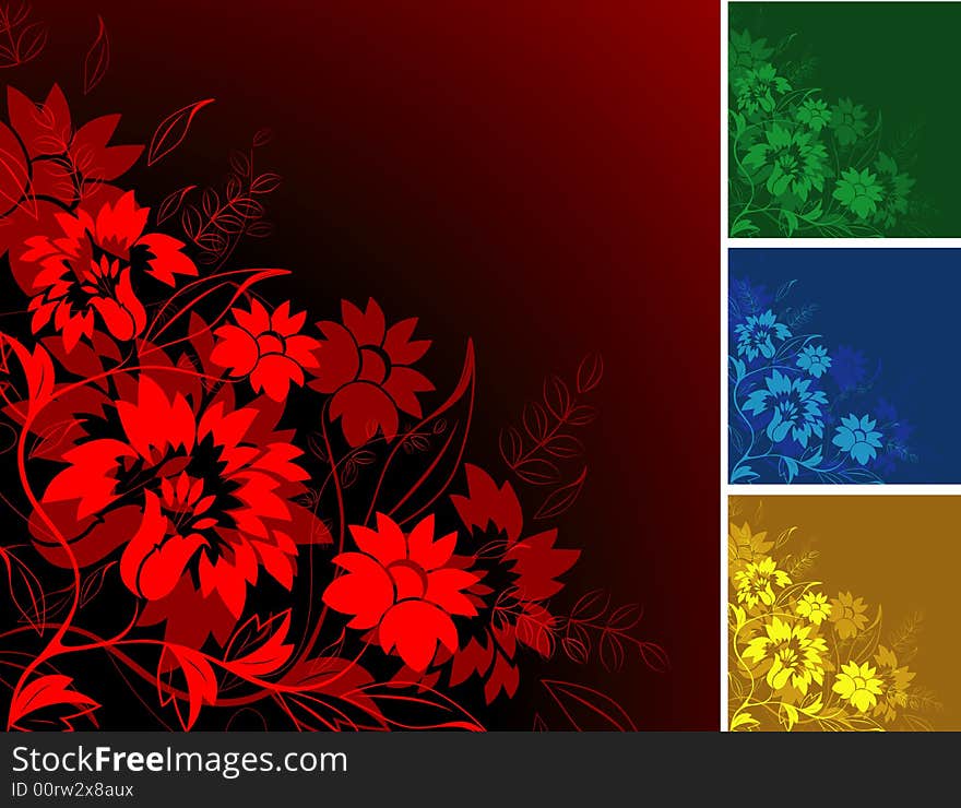 Abstract floral background. A vector format is added. Suits well for a postcard or background. Abstract floral background. A vector format is added. Suits well for a postcard or background