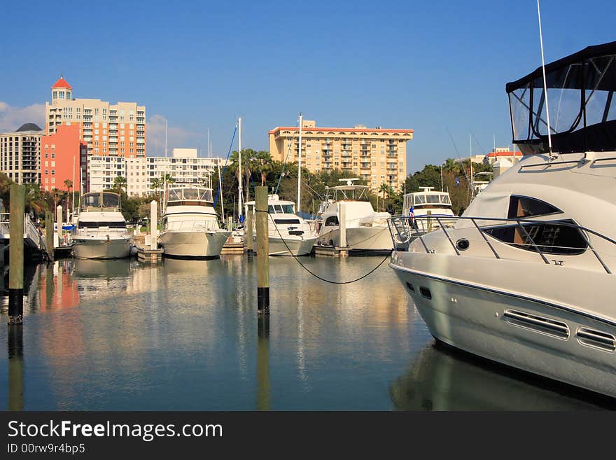 Coastal marina and condos on the gulf coast