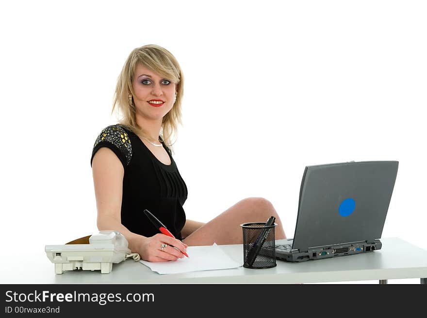 Business Woman And Laptop