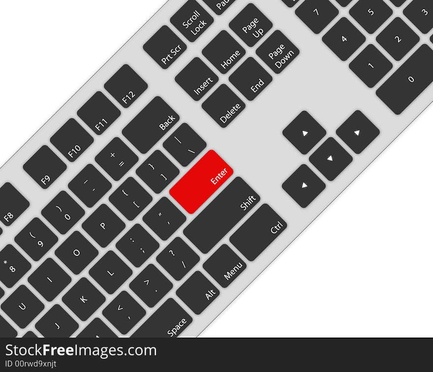 Illustration of a professional computer keyboard on white background