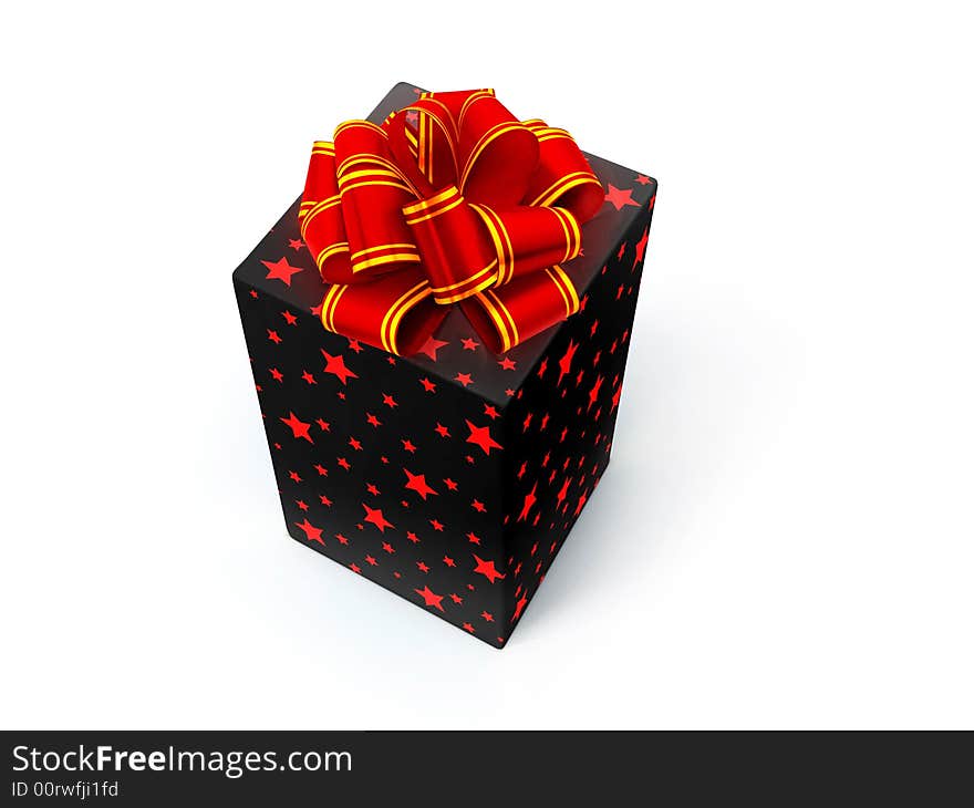 BOX with red BOW on white. see my other boxes and presents. BOX with red BOW on white. see my other boxes and presents